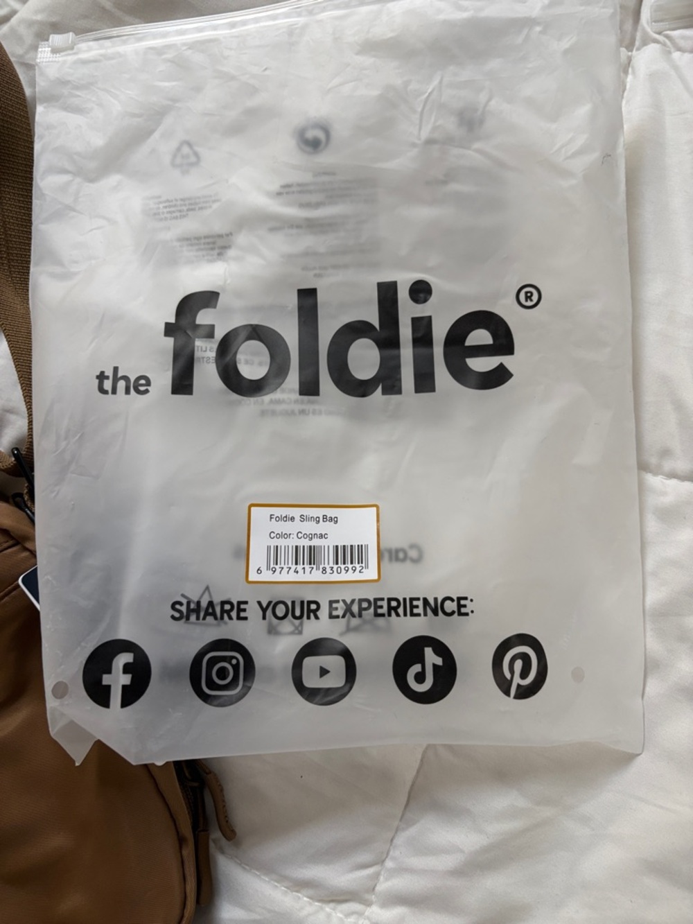 The Foldie Sling Bag BROWN - Picture 4 of 4